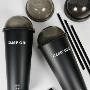 Disposable milk tea cup 90 caliber black injection cup happy tea with pp thick coffee cup black frosted cup