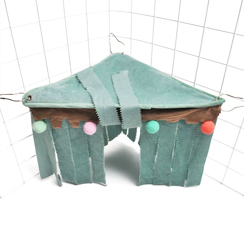 Убежище для хомяка Рождественский уголок для домашних животных скрытый гамак хомяк голландская свинья кролик трехсторонняя угловая палатка с кисточками
