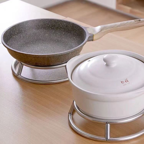 Thickened Stainless Steel Kitchen Pot Rack, Anti-Scalding Pot Stand, Double-Layer Pot Mat, Heat-Insulating Pot Holder, Specialized Wok Rack