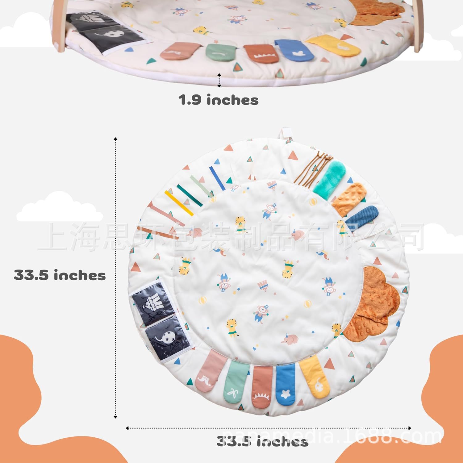 Manufacturer Customized Colorful Soft and Comfortable Baby Push-Up Time Mat Baby Game Mat and Activity Fitness Frame