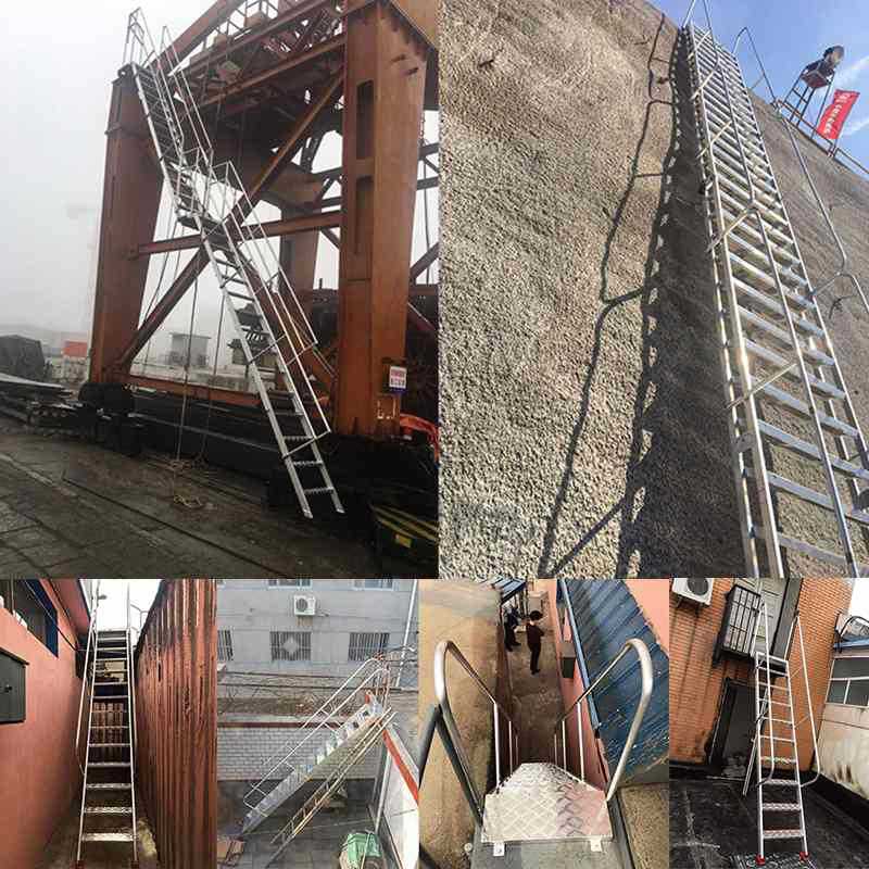 厂家直供铝合金阁楼梯室外楼梯工程基坑安全爬梯消防梯子户外挂梯-阿里巴巴