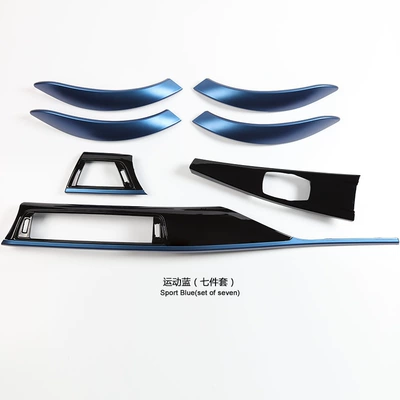 7-piece set BMW 3 Series central | Cab and accessories - sports-blue-interior-seven-piece-set