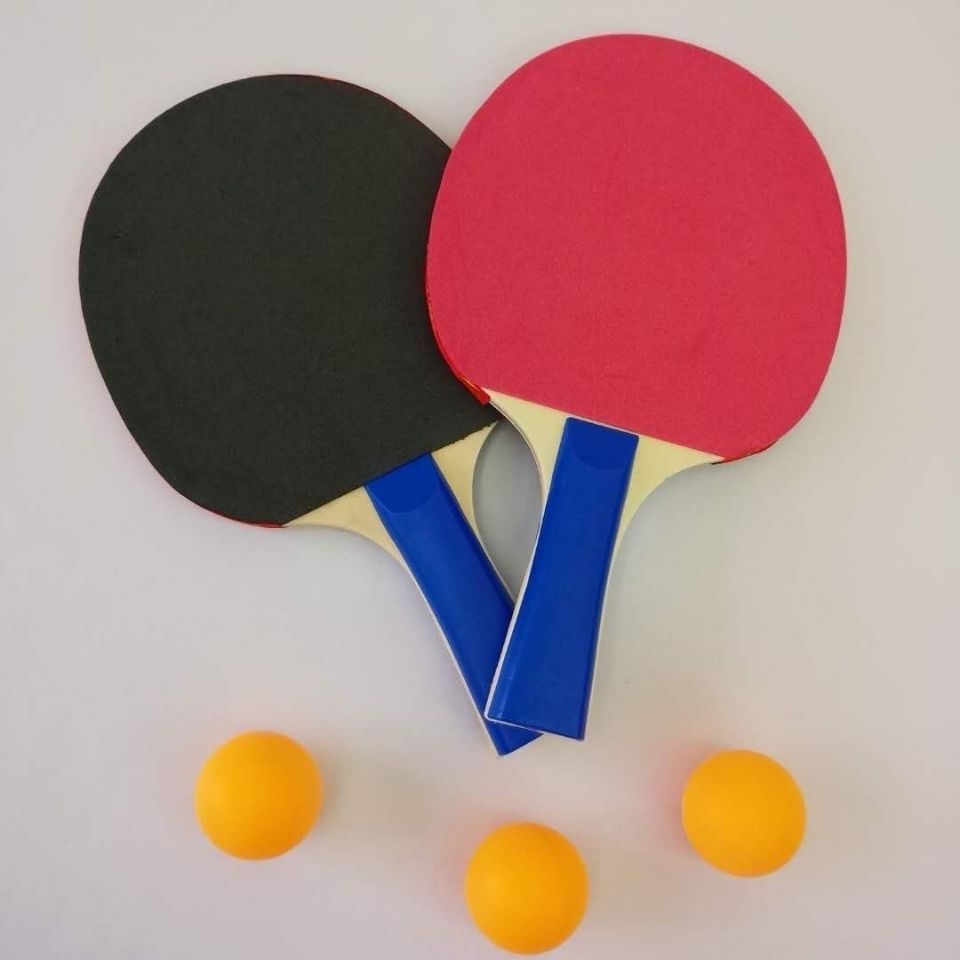 Table Tennis Racket Front and Back Double Glue Thickened Elastic Children's Student Adult Competition Racket Toy Plastic Racket Wholesale Cross-Border