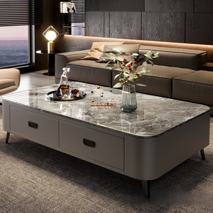 Rock plate coffee table living room home high -level sense 2024 new small apartment light luxury table landing tea table TV cabinet combination