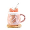 Creative Mark Cup Pearl Light Glazed Bowboves Girl Ins Smooth Gift Milk Cup Coffee Factory wholesale
