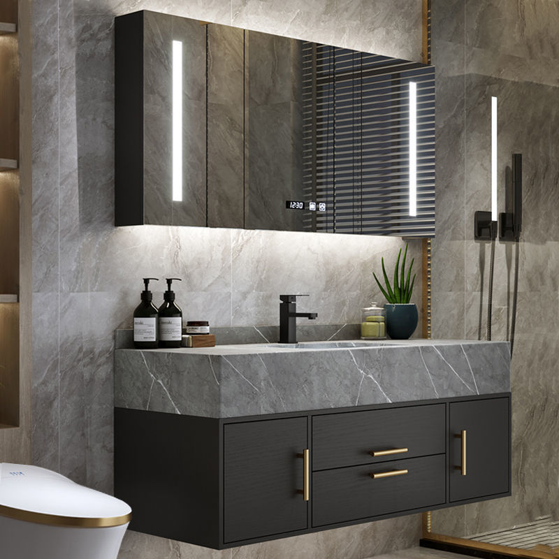 Toilet Washbasin Cabinet Combination Washbasin Sink Light Luxury Bathroom Cabinet Washbasin Rock Board Integrated Washbasin Cabinet