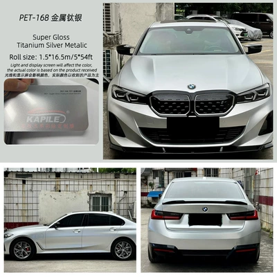 Auto Color Change Film Purple Polymer Pvc Color Changing Film - super-bright-metallic-titanium-silver-15217m