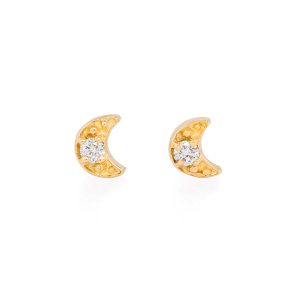 1 Paire Style Simple Cactus Lune Fleur Placage Incruster Argent Sterling Zircon Plaqué Or 18k Boucles D'oreilles display picture 46