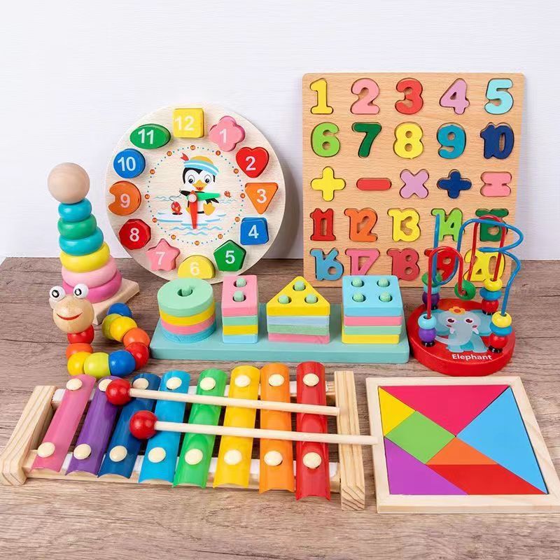 Niños de ocho tonos piano reloj arco iris torre cuatro conjuntos de placa de forma de columna torcida gusanos torcidos juguetes de puzzle bebés al por mayor