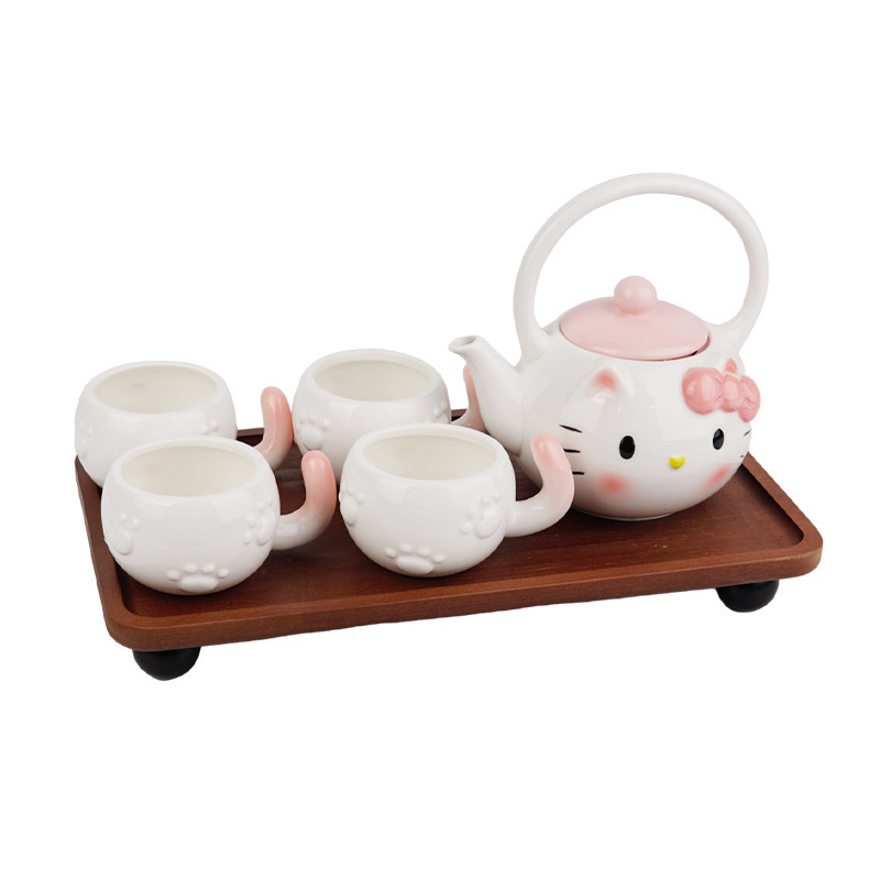 猫猫陶瓷泡茶壶茶具套装礼盒可爱水壶茶杯乔迁新居结婚生日礼物|undefined
