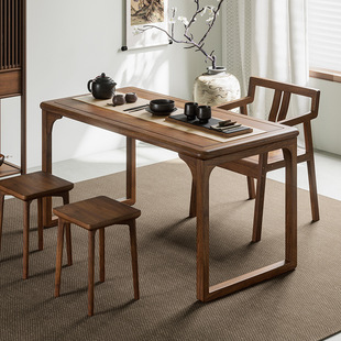 New Chinese Style Tea Table Walnut Tea Table Home Balcony Tea Art Table Tea Room Zen Tea Table Simple Calligraphy Table