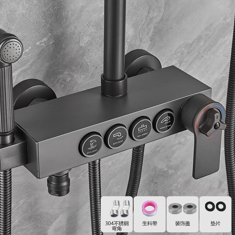 Válvula de mezcla de temperatura constante de acero inoxidable baño interruptor de agua caliente y fría accesorios de ducha grifo universal cuerpo