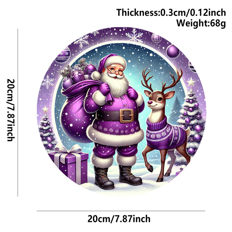 現物クリスマス装飾品ペンダント木製看板シリーズサンタクロース雪だるまヘラジカ円形標識表札|undefined