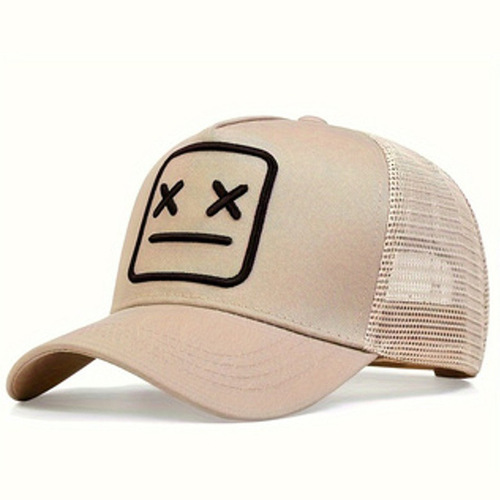 Children's Embroidered Expression Summer Net Cap Cap Driver's Baseball Hat Sunshade Versatile Men Korean Style Duck Bill Hat