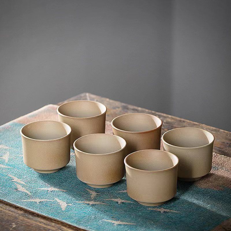 Juego de Té para Preparar con Carbón Vegetal, con Tetera de Cerámica Rústica Vintage, Tetera con Asa Lateral, Jarra, Estilo Chino para Exteriores y Hogar.