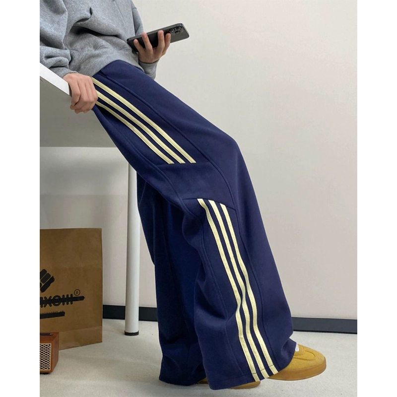 Теплые демисезонные брюки, американский стиль, oversize, увеличенная толщина, свободный прямой крой