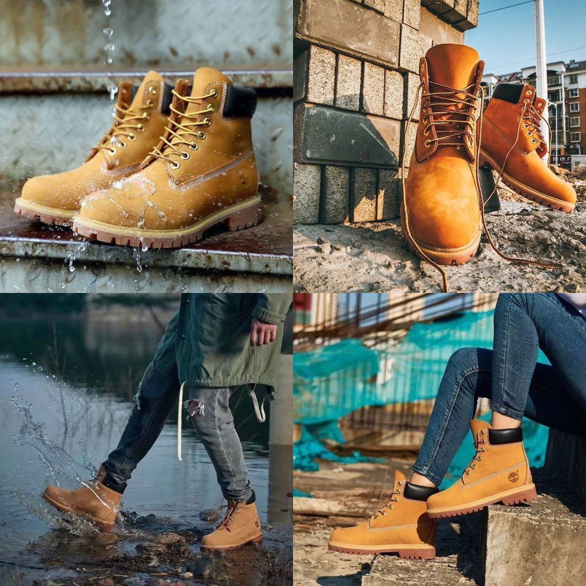 莆田鞋天伯伦踢不烂高帮大黄靴马丁靴男女鞋运动户外雪地靴男皮靴