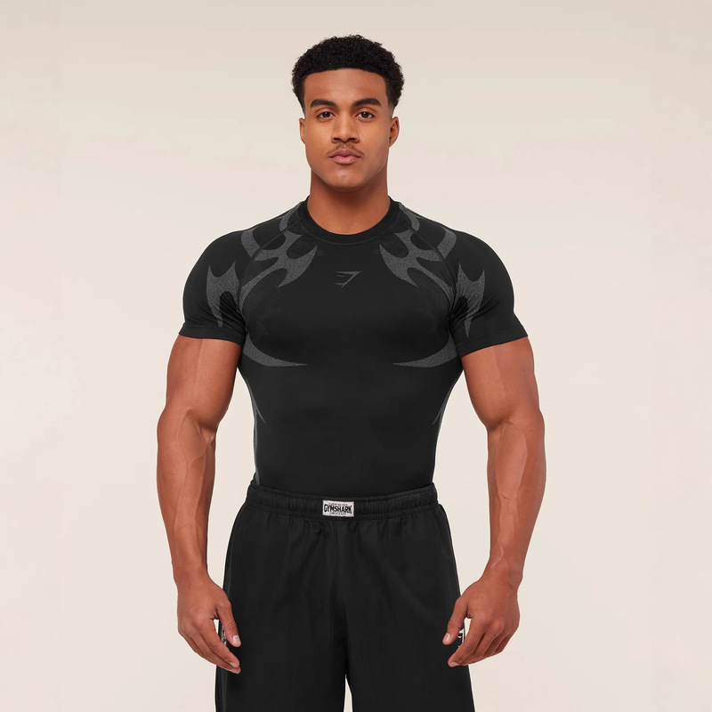 Gymshark Storm Seamless T-Shirt Men's Sports Fitness Running Basketball Training Quick-Drying Breathable Tights