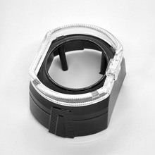 新款2.5寸3寸双色方形光导天使眼一体罩汽车led大灯装饰透镜改装