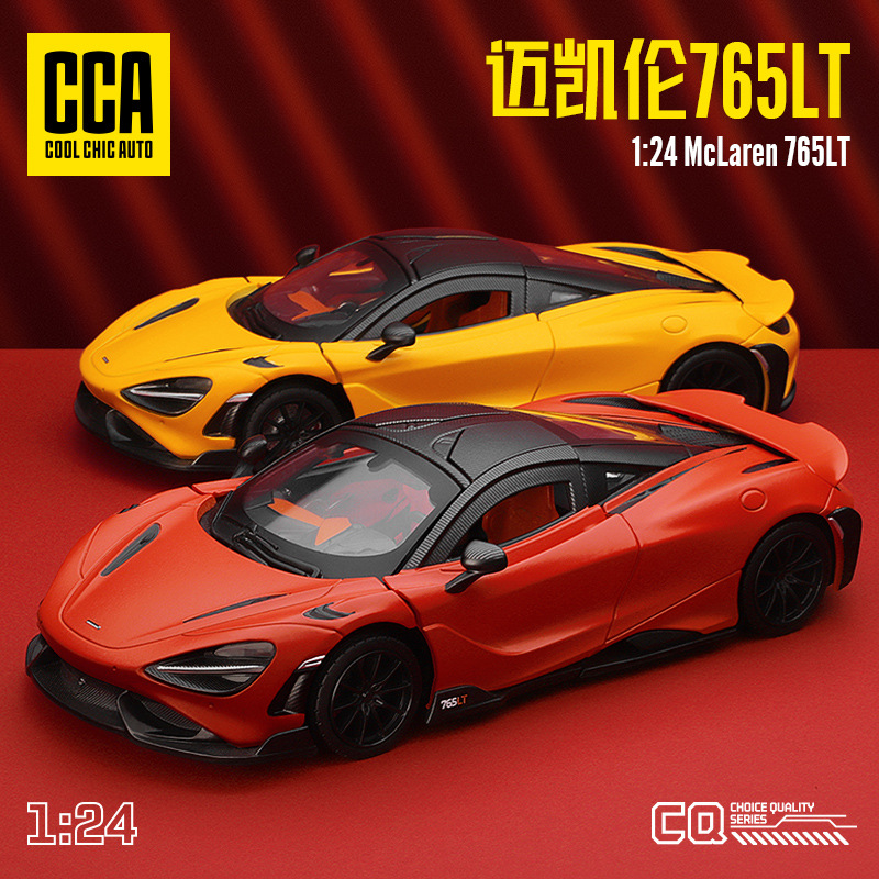 Modelo de coche de aleación McLaren 765LT a escala 1:24 con licencia oficial de CCA, obra de arte, adornos decorativos, coleccionables