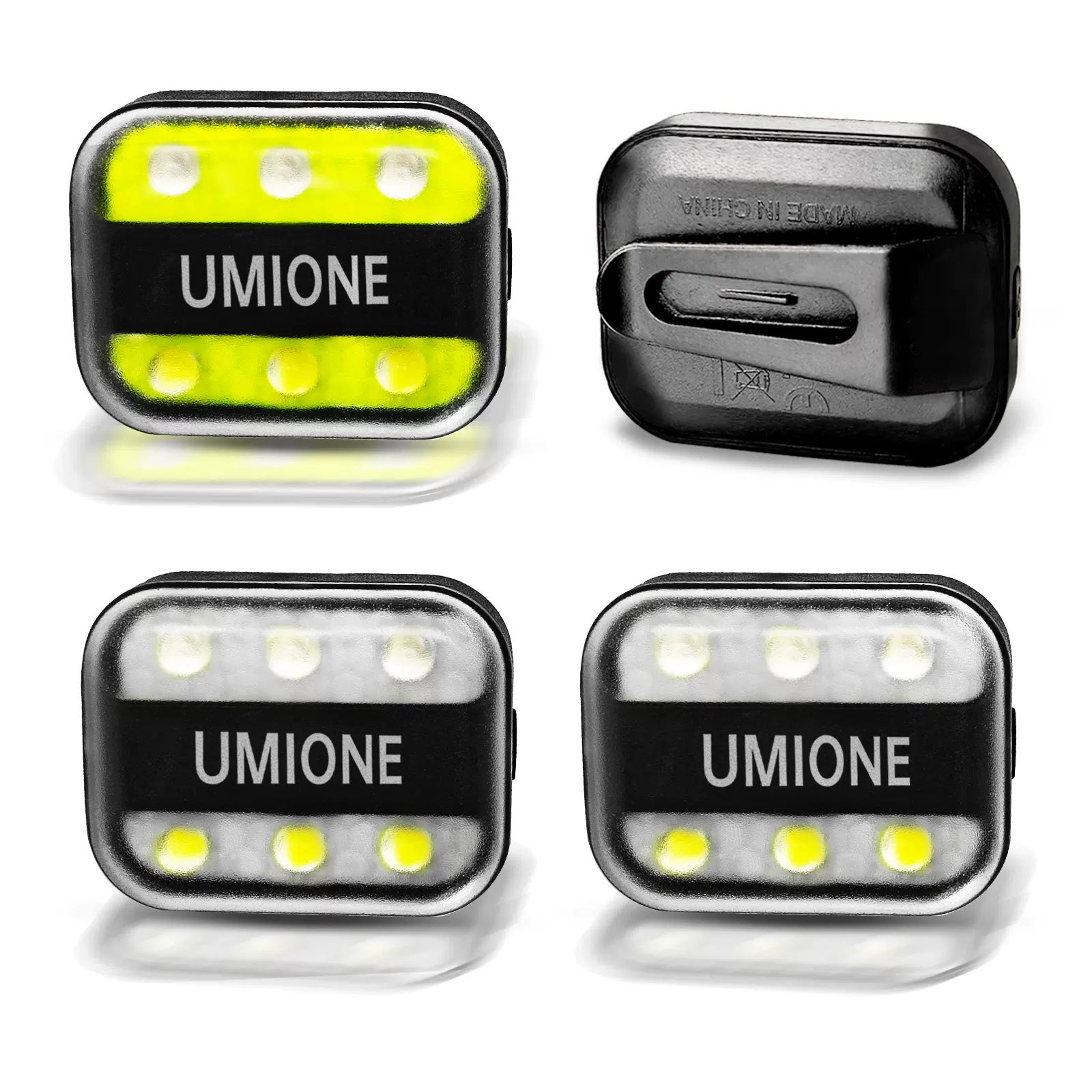 商超电商300毫安充电红白LED反光夜跑夹子灯户外运动警示灯