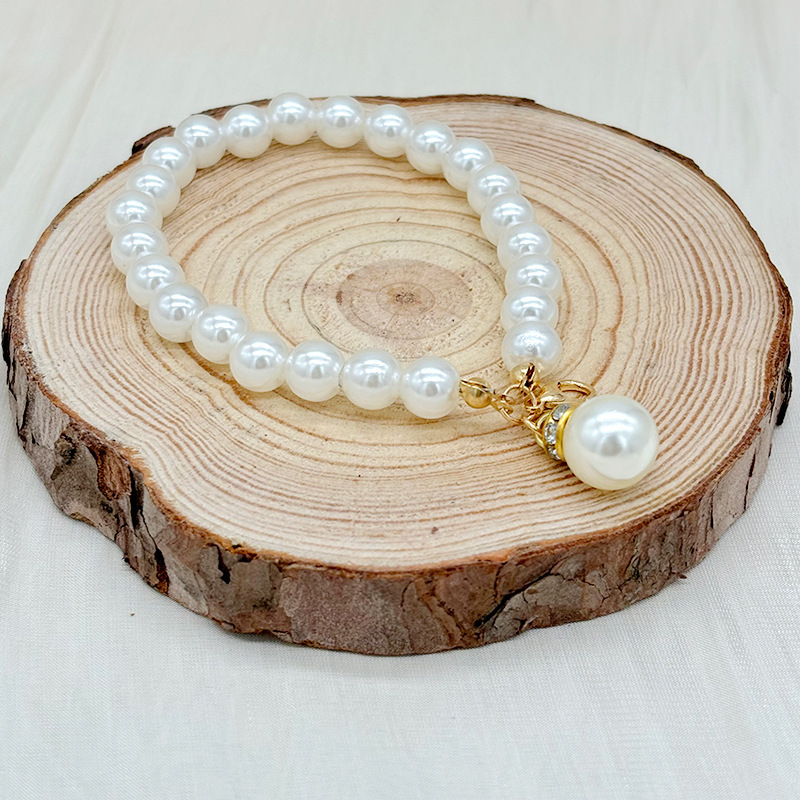 8mm imitation pearl diy handmade small short bag doll mobile phone pearl bag key chain with pendant