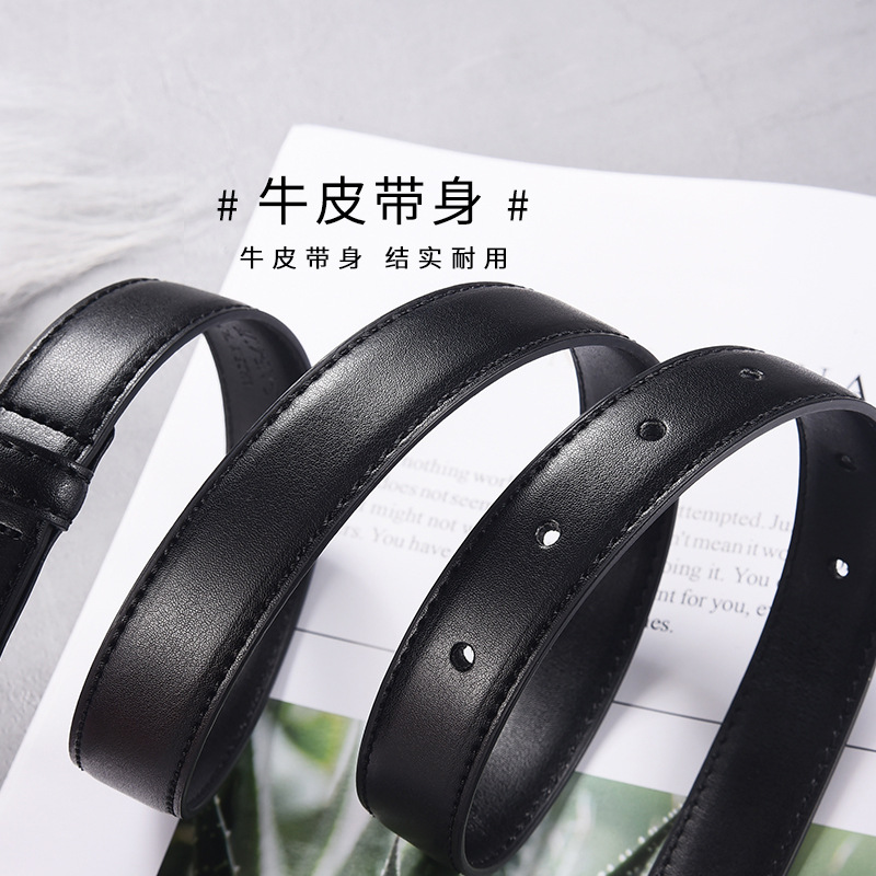 Cinturón estilo 2025 con decoración de cuero genuino para jeans de mujer, moderno y versátil, adecuado para faldas, de moda en Instagram, disponible para dropshipping.