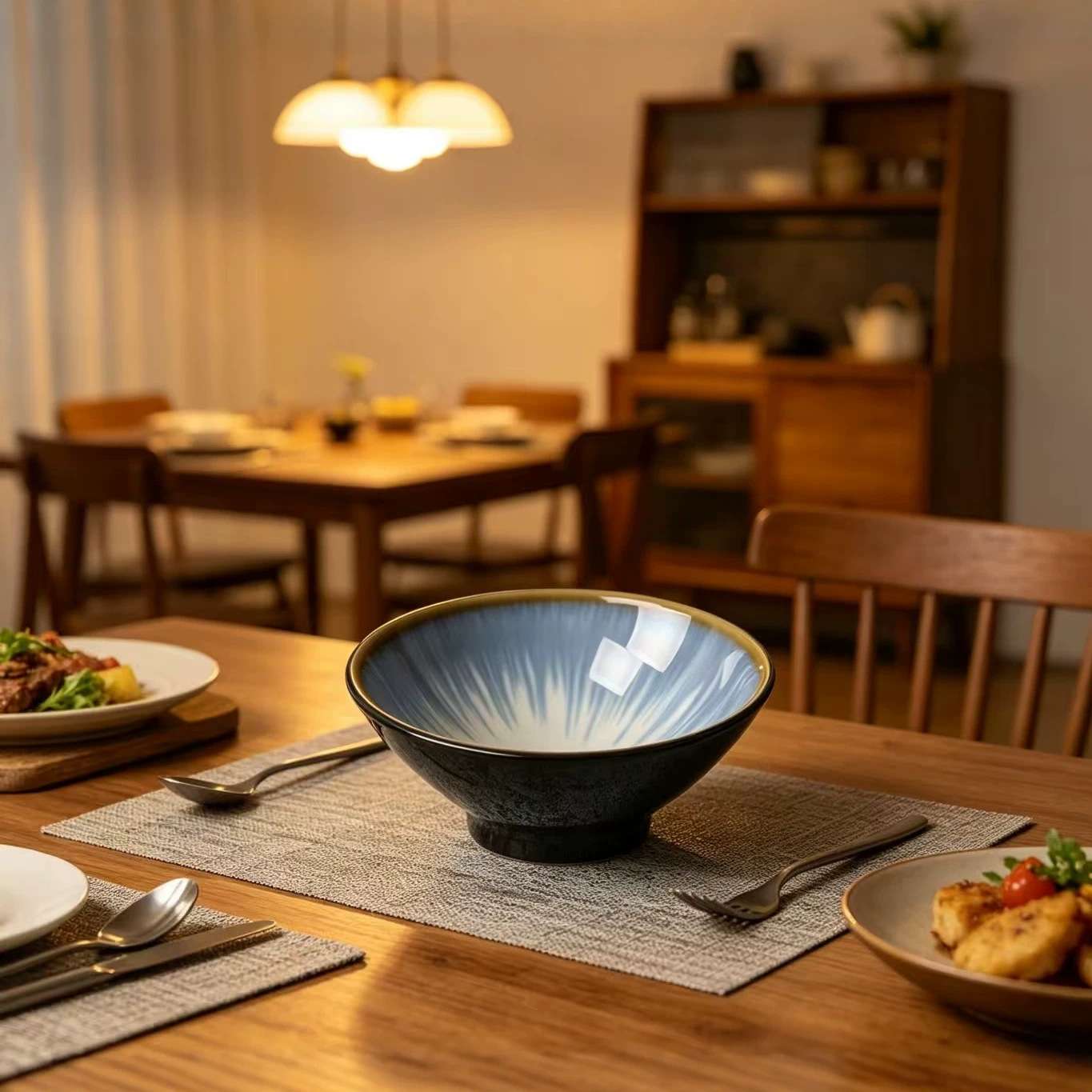 Vajilla de cerámica, cuenco cónico, plato para condimentos [cerámica de alta gama], plato para vinagre, plato para mojar [varios platos pequeños y poco profundos]