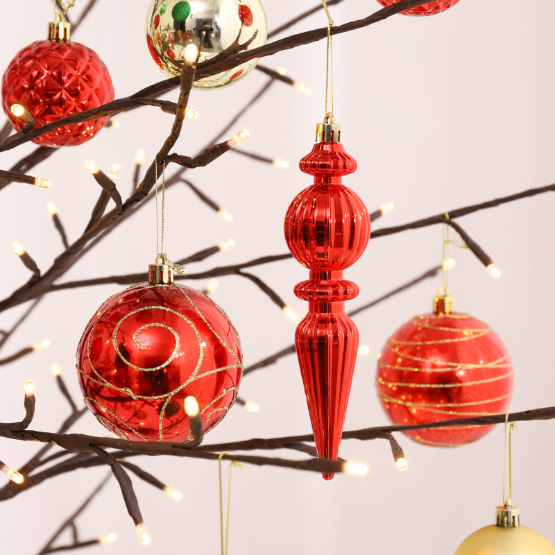 Amazon Navidad decoración Bola de galvanoplastia Bola de Luz Decoración árbol de Navidad colgante caja de regalo en stock al por mayor