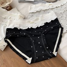 C•T•8 森系少女纯欲中腰舒适印花女士三角裤内裤甜美荷叶边内裤