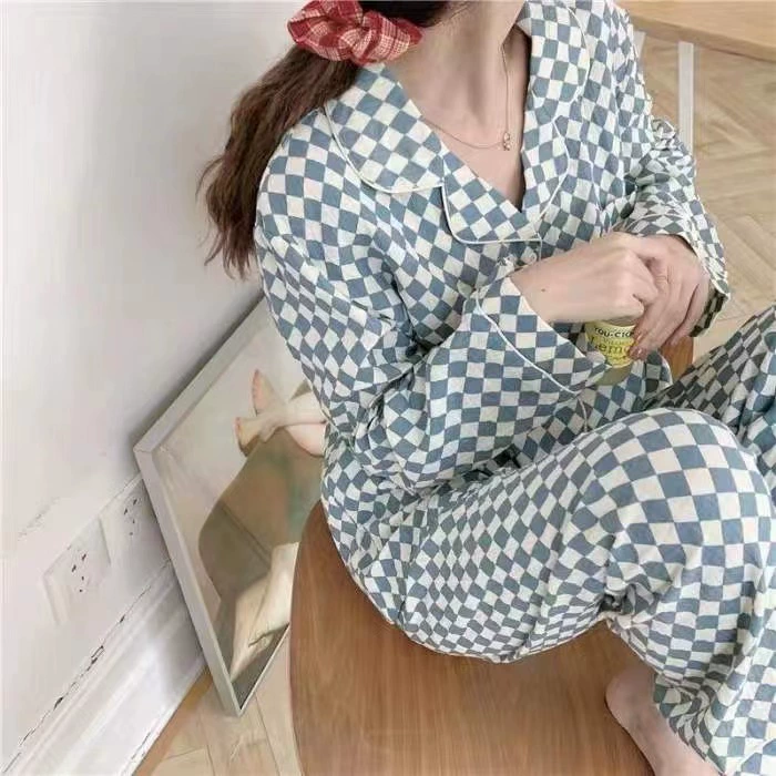 Long‑sleeve pajama cardigan, women’s cartoon print loungewear, relaxed fit, sizes M–XXL