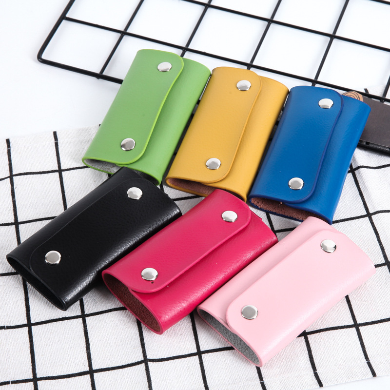 New Style Women's Genuine Leather Multifunctional Car Key Case, Fashionable and Exquisite Ladies' Key Storage Bag, Durable and Portable