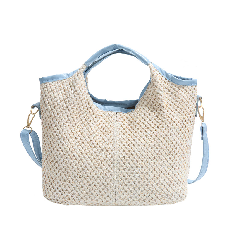 2025 este año popular bolsas de tejido de mano de mujer moda de estilo extranjero bolsa de hombro bolsa de viaje de playa bolsa de paja