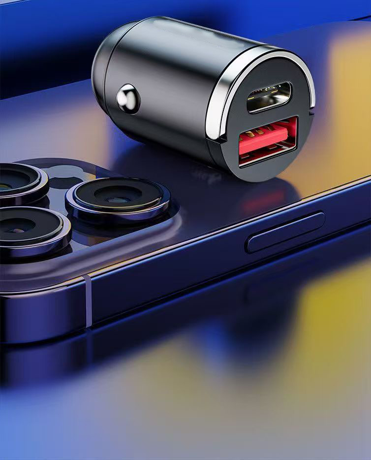 120W Car Charger Super Fast Charging Suitable for Huawei and Apple, Dual-Port Car Adapter Plug