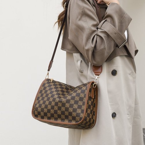 Spring and Summer New Arrival Dumpling Bag Plaid PU Shoulder Crossbody Bag Women's Bag Factory Wholesale Foreign Trade Export Cross-border Taobao Source