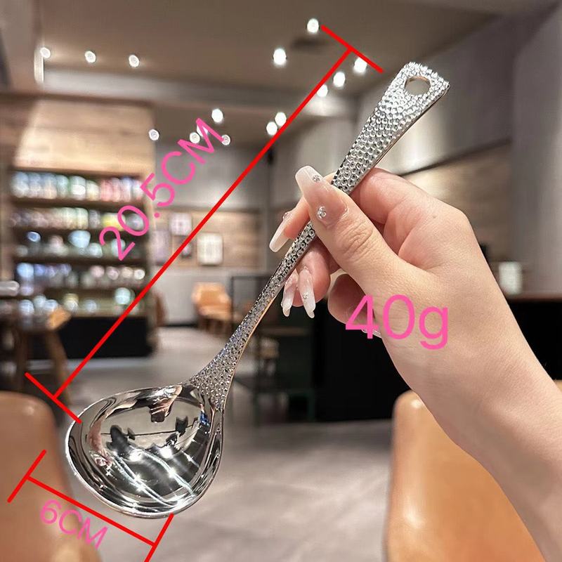 ステンレス鋼の魚鱗スプーン卸売ロングハンドル魚鱗スプーン家庭用鍋スプーンインターネット有名人のレストランスープシェルハンギングザル|undefined
