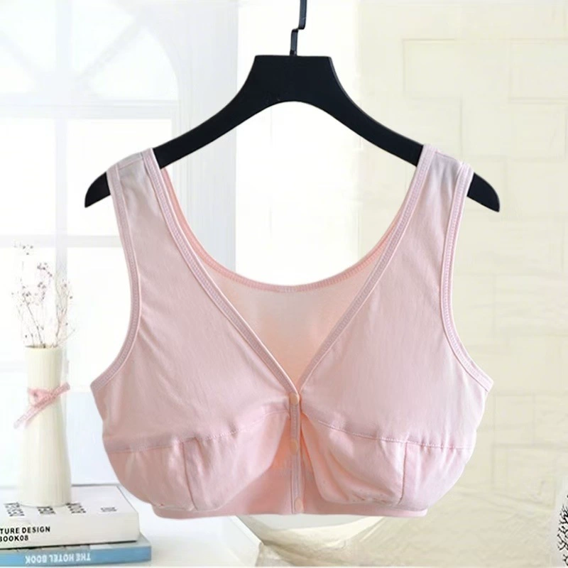 Cotton bra for breastfeeding, for middle age, front lock