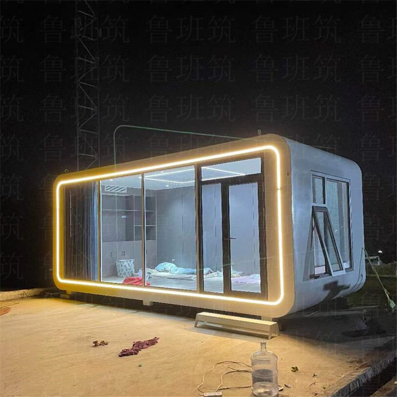 Acampar al aire libre camping residencia temporal móvil B & B cabina Casa estructura de acero Apple cabina inteligente Oficina