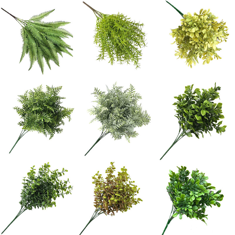 Artificial Small Bunch 5-Leaf Plant Leaves Artificial Greenery Gardening Store Photography Decoration Fake Greenery Props Landscaping