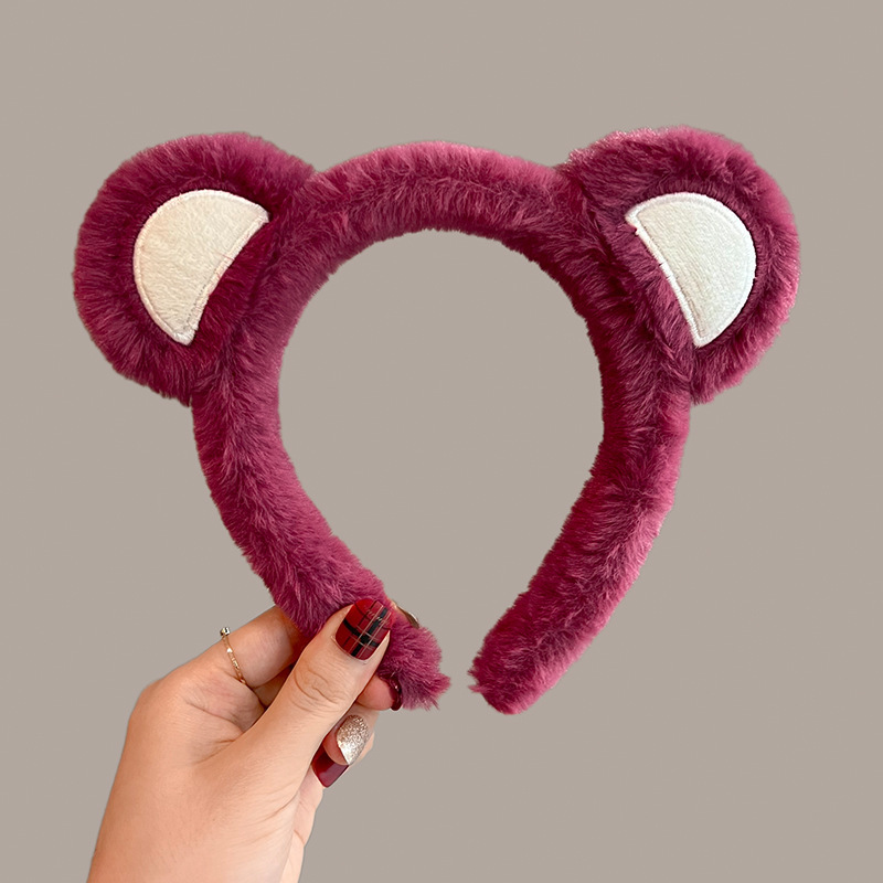 Internet celebridad mismo estilo orejas de conejo diadema Corea del Sur internet celebridad linda muñeca de dibujos animados horquilla diadema de felpa lavado de cara banda de pelo