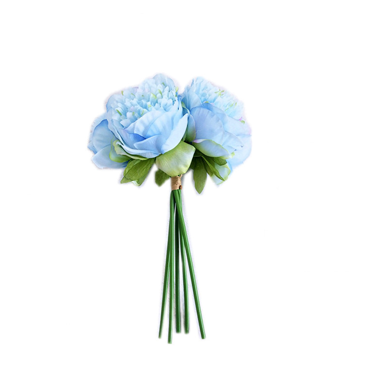5 cabezas de flores de peonía artificiales, flores simuladas hechas a mano para uso doméstico y de bodas, ramo de flores de seda de peonía de estilo europeo.