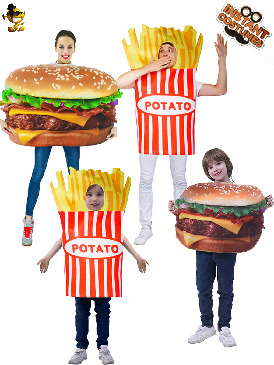 Adultos papas fritas rendimiento apoyos disfraz de Halloween mascarada Cosplay papas fritas traje de rol