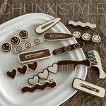 奶咖发夹女夹子头饰刘海侧边前额碎发发卡2023网红新款鸭嘴夹边夹