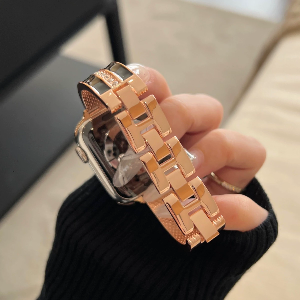 Ремешок для Iwatch с премиальным ощущением и легким ароматом, подходит для Apple Watch S98741SE, изогнутый металлический ремешок для Apple Watch