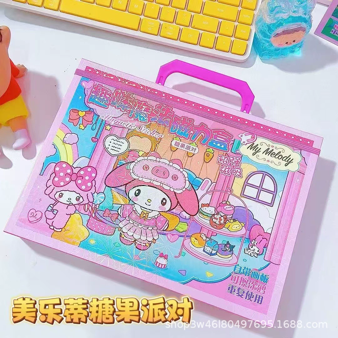 Sanrio, магнитная подарочная коробка для переодевания, пони принцесса, милый наклейка, принцесса Эльза