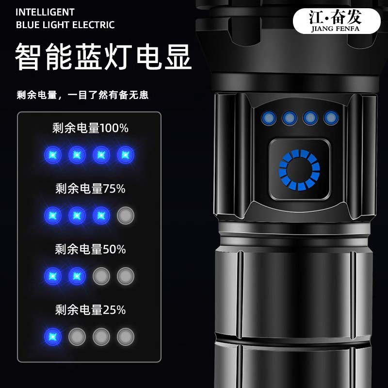 Lintera de luz intensa al aire libre de alta potencia remota láser recargable zoom ultra brillante y durable cañón de acero de larga duración