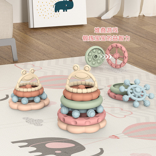 Amazon's new Jenga teether for young babies can be stacked to hold anti-eating hand teether piles of children's toys