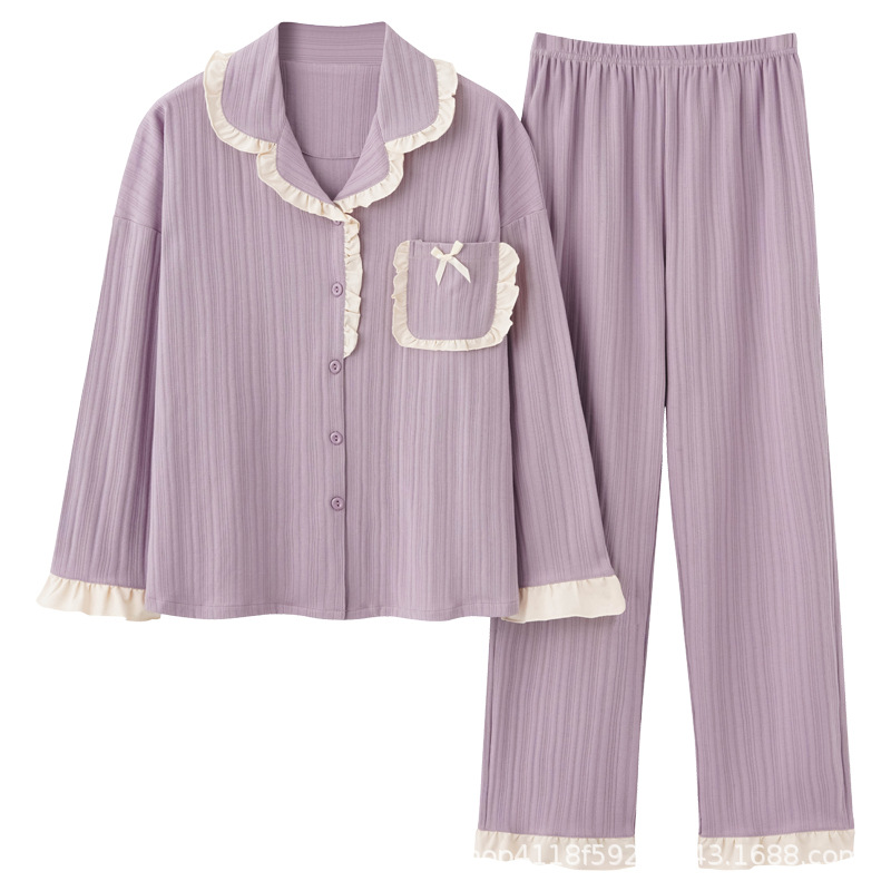 La primavera y el otoño de algodón de manga larga Chaqueta de punto de las mujeres pantalones traje de color sólido casual suelta más el tamaño de desgaste en el hogar las mujeres pueden usar fuera