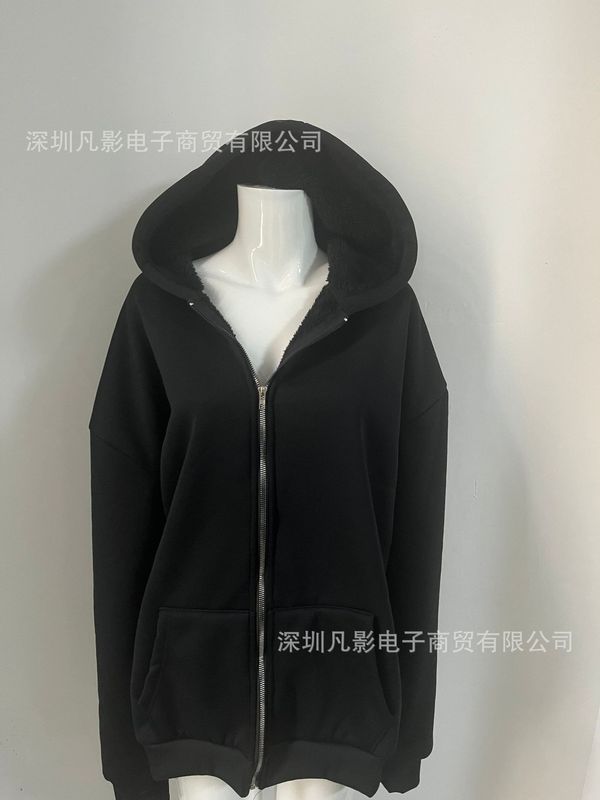 欧米風秋冬新作フード付きスウェットカップル柄レトロヒョウ柄ジップアップパーカーゆったり個性派トップス|undefined