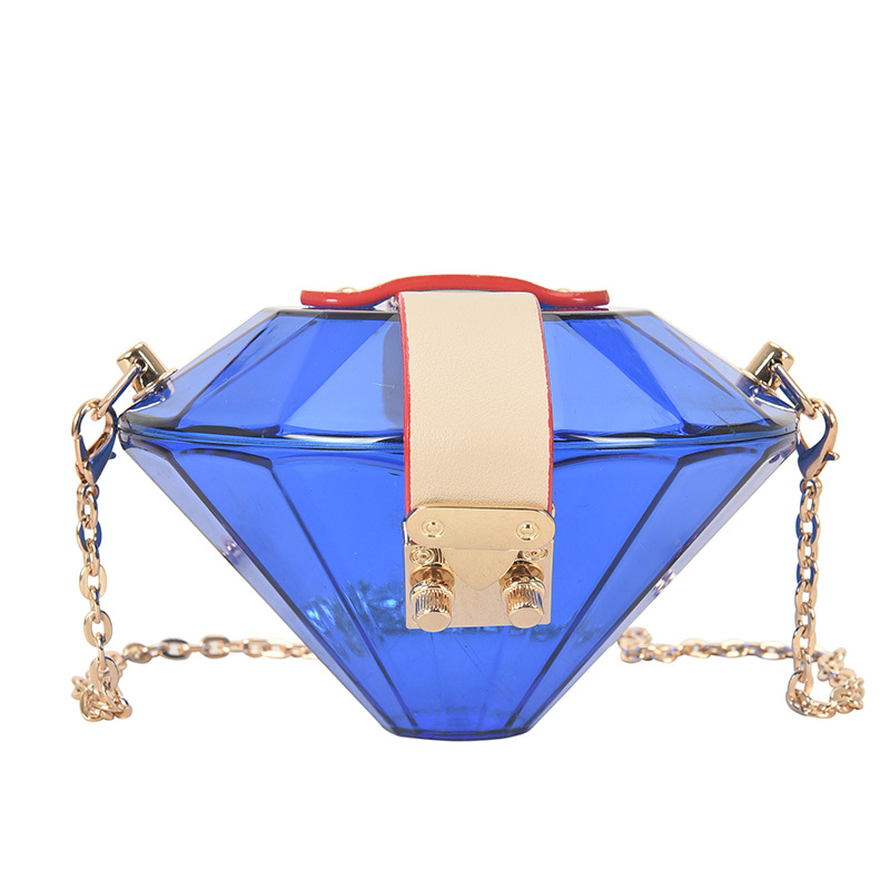 New Diamond-shaped Transparent Candy Color Shoulder Bag Wholesale Nihaojewelry display picture 7
